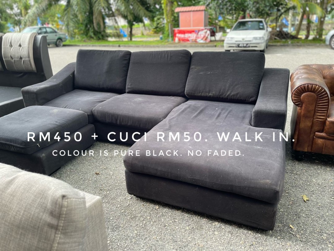 L shape sofa saiz besar, Furniture & Home Living, Furniture, Sofas on Carousell