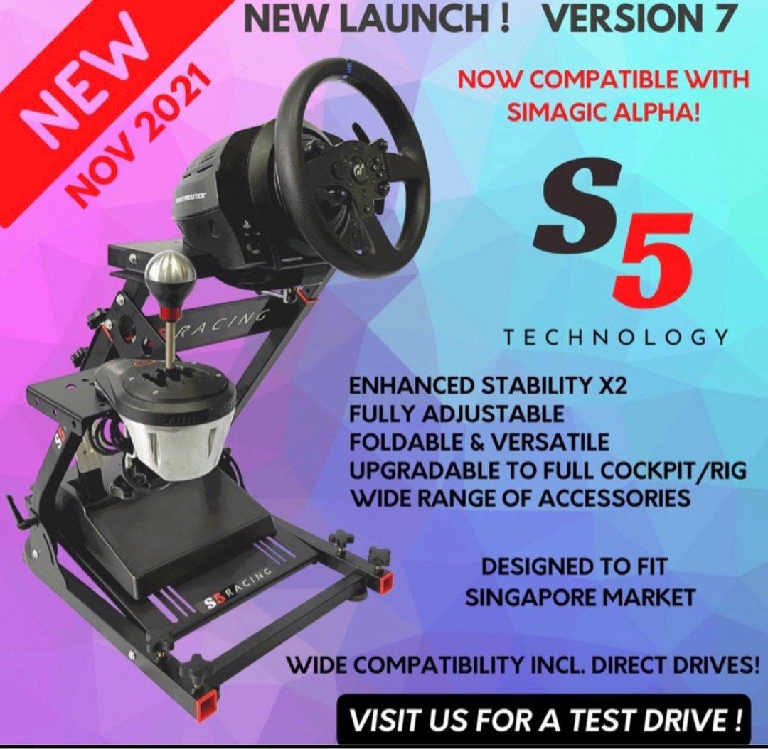 Logitech G29 steering wheel with S5 foldable stand, Video Gaming