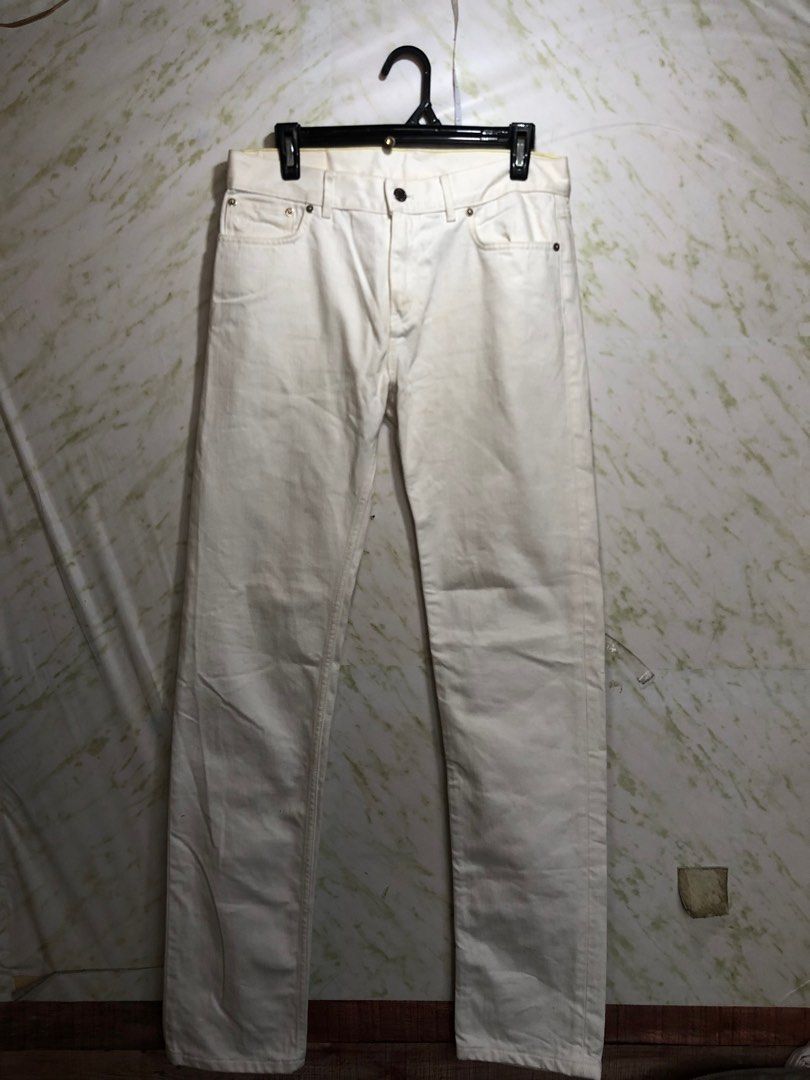 Louis Vuitton White Monogram Patch Jeans White. Size 40