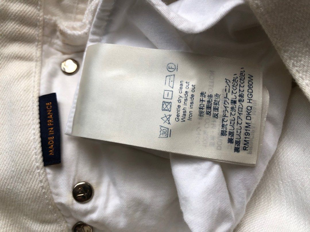 Louis Vuitton® White Monogram Patch Jeans White. Size 36