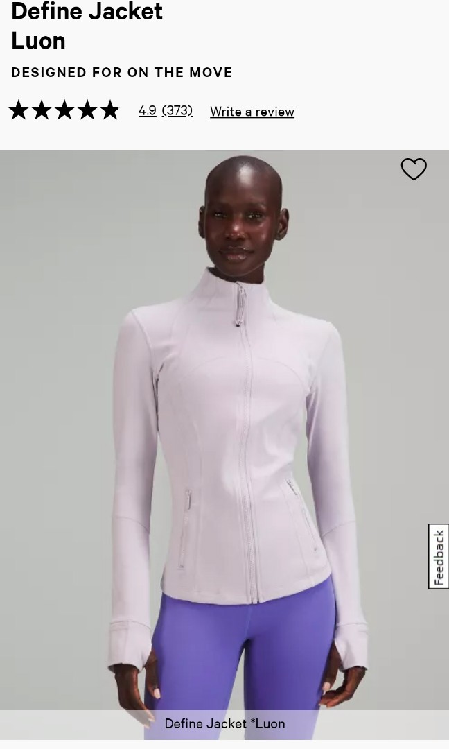 Lululemon Define Jacket Luon Women’s Size 4 White /gray Full Zip