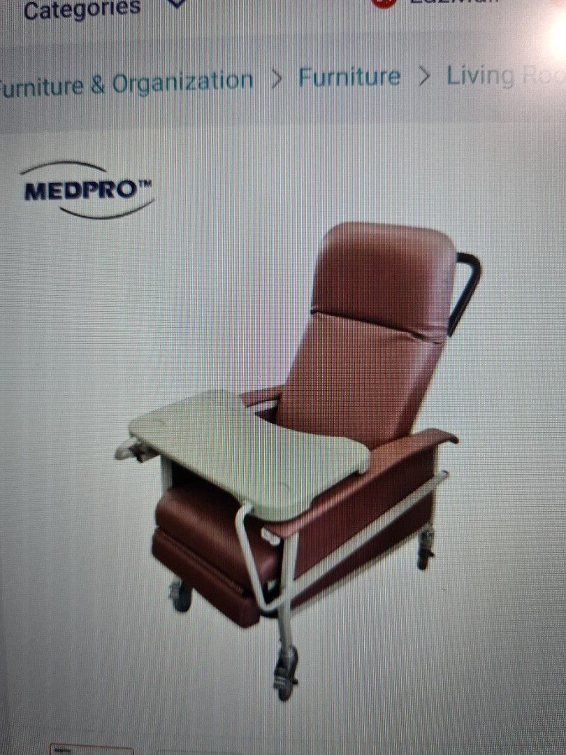 Manual Reclining Geriatric Chair with tray, Health & Nutrition