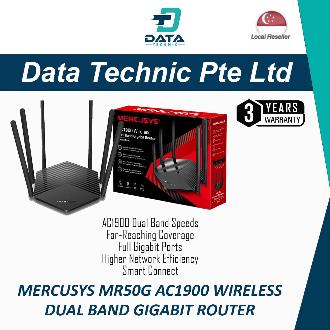 Mercusys MR50G AC1900 Wireless Dual Band Gigabit Router, Computers ...