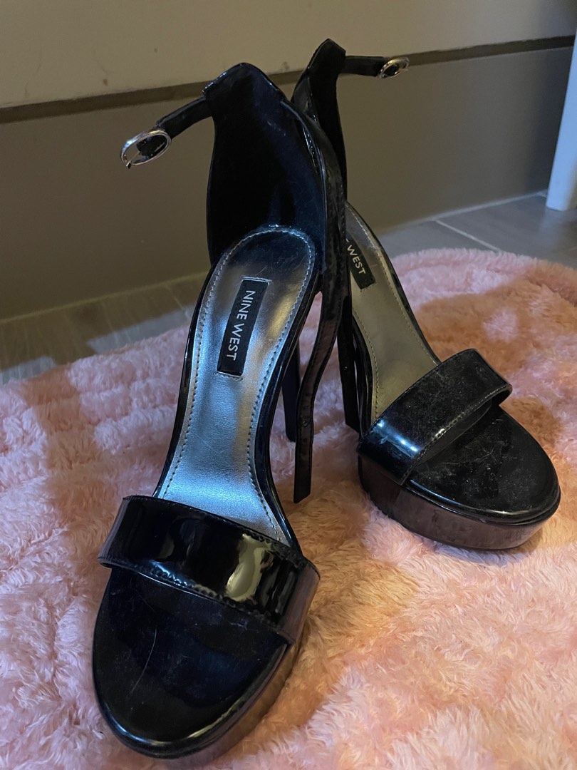 Nine west deals black strappy heels