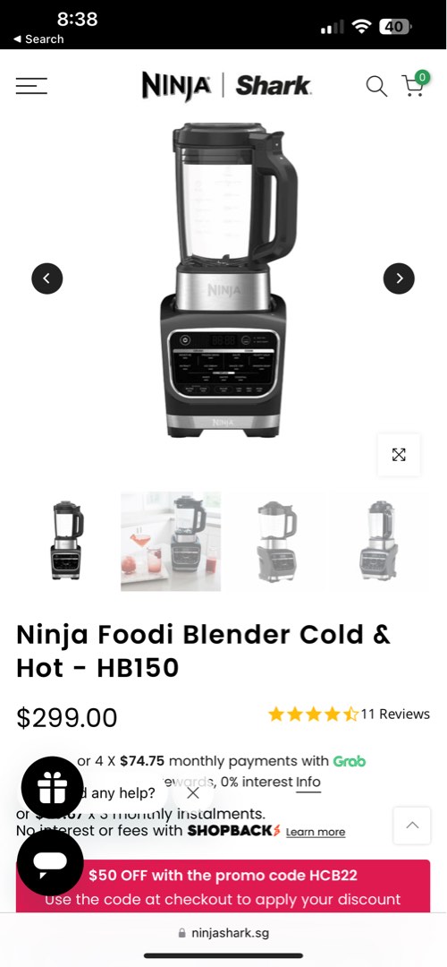 Ninja foodi blender cold and hot, TV & Home Appliances, Kitchen