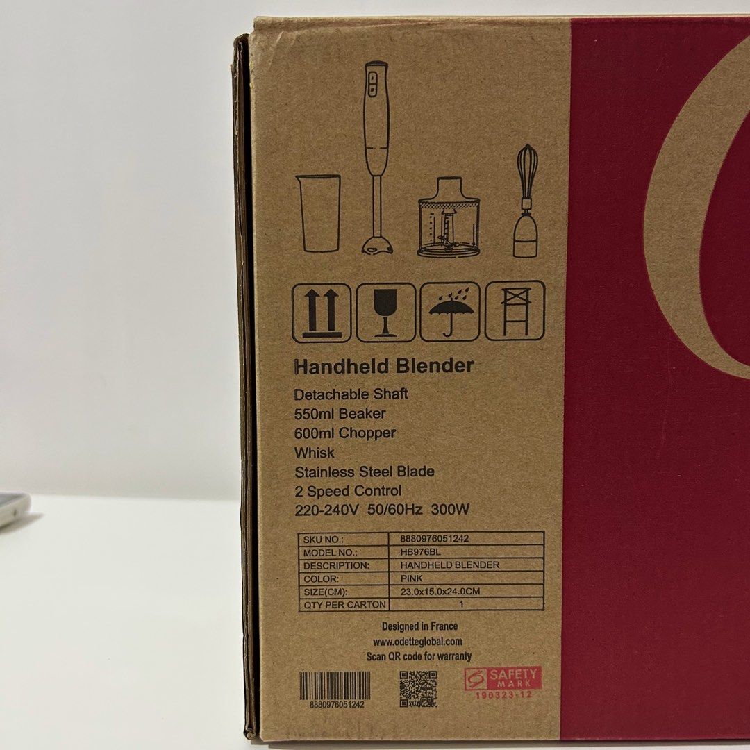 Odette Handheld 2speed Immersion Blender HB976BL Hand Blender, TV