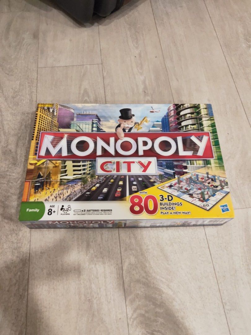 ORIGINAL HASBRO MONOPOLY City Board Game Box Authentic / 80 3D