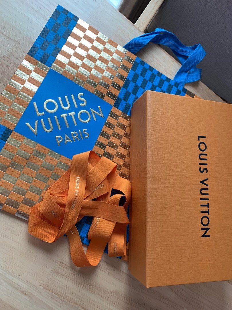 LOUIS VUITTON AUTHENTIC BOX AND PAPERBAG SET (also with ribbon and gift  dedication tag) - IN PERFECT BRAND NEW CONDITION - HARD MAGNETIC BOX (LV),  Luxury, Bags & Wallets on Carousell