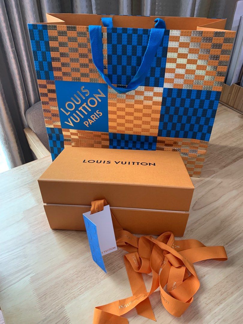 Louis Vuitton – Paper Bag and Box with Blue Ribbon • Original from LV Korea  • Free Shipping, Luxury, Accessories on Carousell