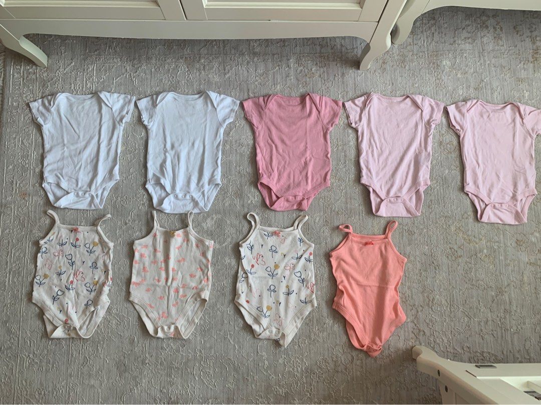 Petit Bateau Next Marks Spencer Baby Girl Bodysuits Babygros Babygrows 3 6 months 6 9 months Babies Kids Babies Kids Fashion on Carousell