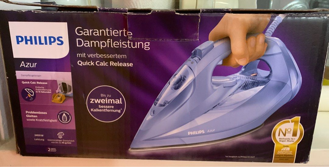 Philips Steam Iron azur (quick calc release), TV & Home Appliances, Irons & Steamers on Carousell