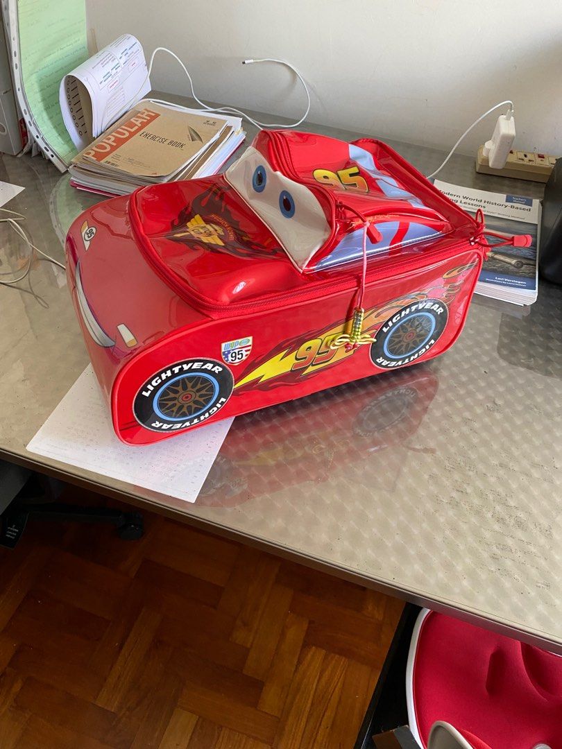 Pixar CARS - Lightning McQueen luggage bag for kids, Hobbies & Toys ...