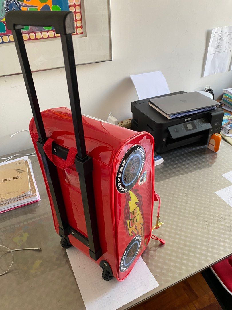 Disney Pixar Cars Lightning McQueen Rolling Luggage Suitcase Kids