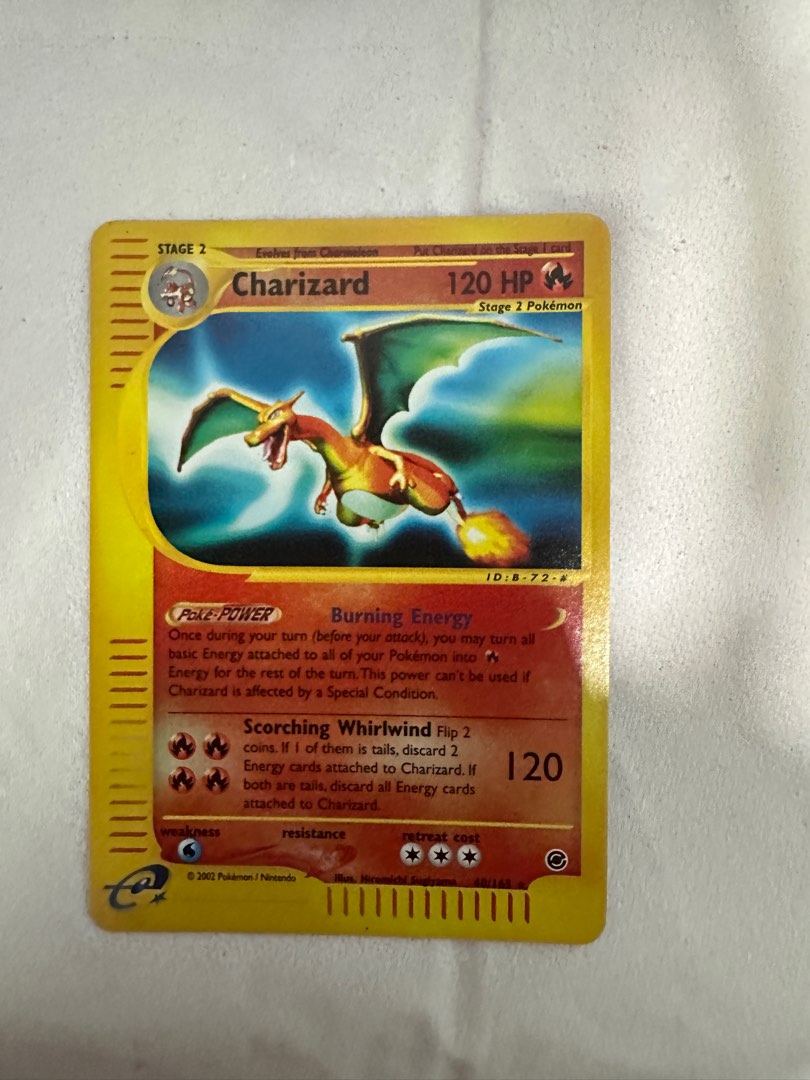 Pokémon card Expedition Charizard Reverse Holo 1/2, Hobbies