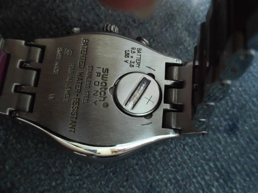 Pre loved Swatch Irony ladies watch with stainless steel bracelet