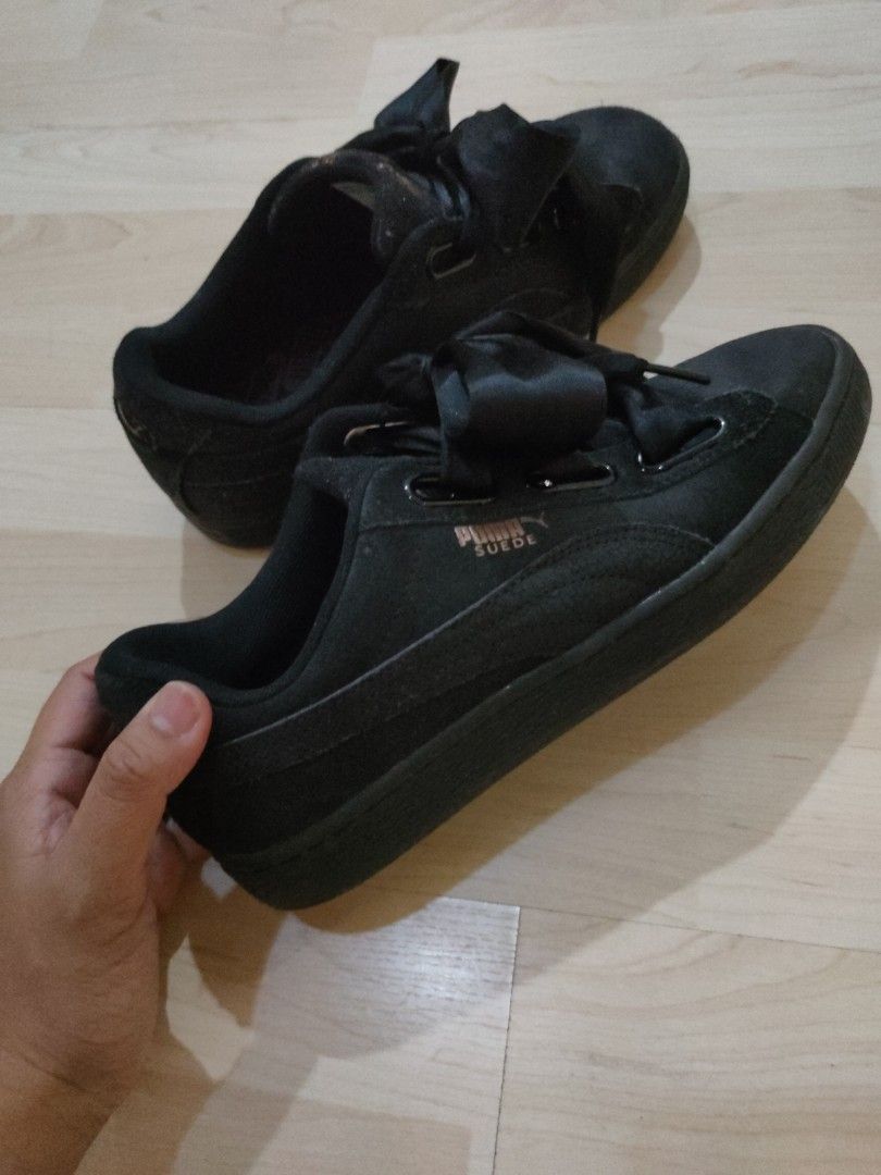 Puma suede shop heart artica black
