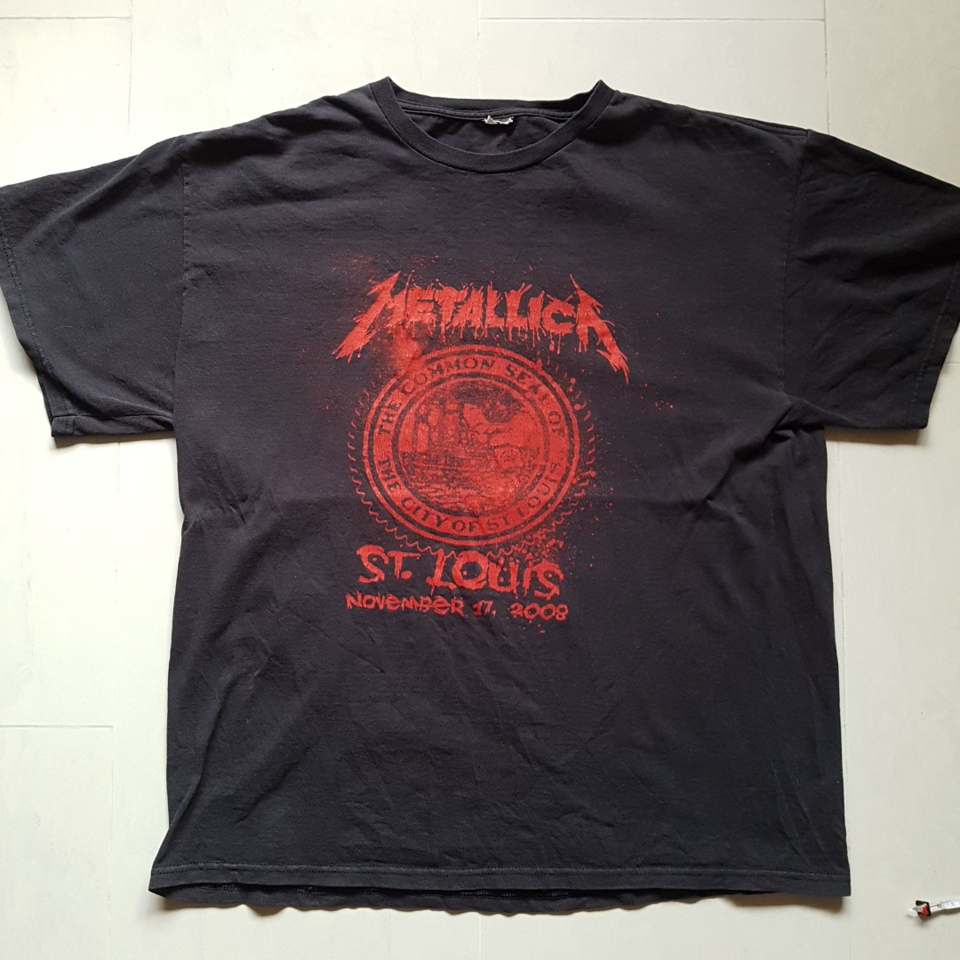 Rare 2008 Metallica St Louis concert world tour official band tee t ...