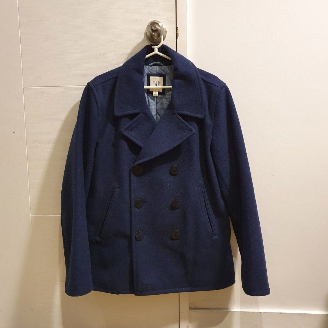 Rare Xs The Gap Navy Winter Peacoat, Men'S Fashion, Coats, Jackets And  Outerwear On Carousell
