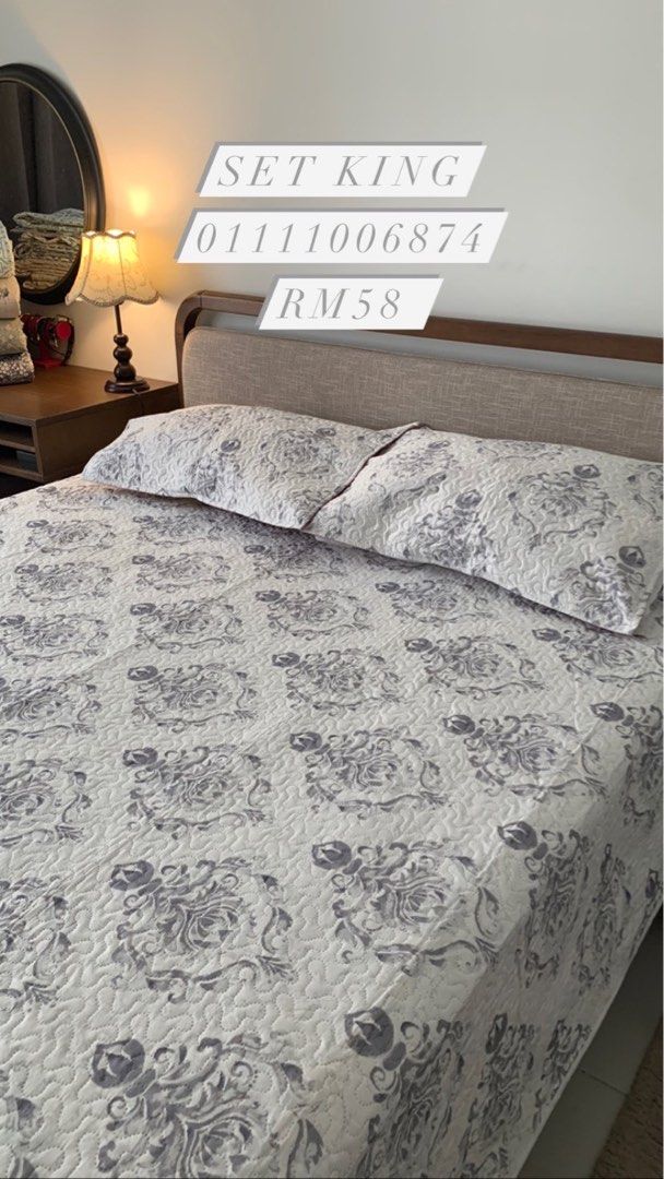 Set king bed spread, Furniture & Home Living, Home Decor, Cushions