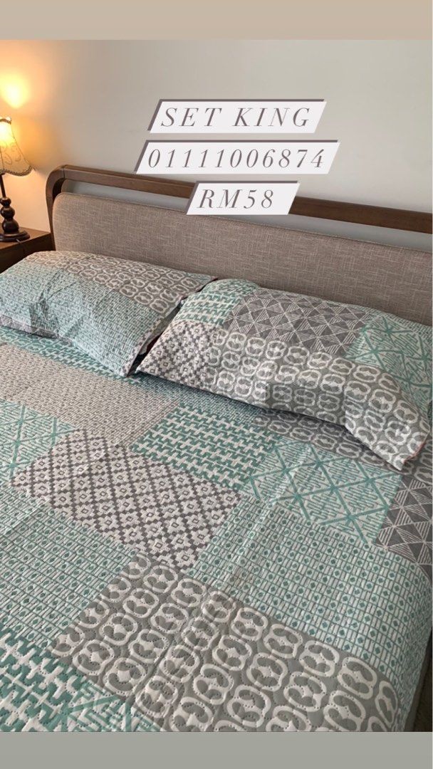 Set king bed spread, Furniture & Home Living, Home Decor, Cushions