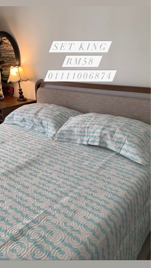 Set king bed spread, Furniture & Home Living, Home Decor, Cushions