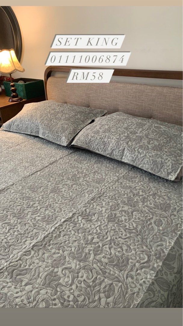 Set king bed spread, Furniture & Home Living, Home Decor, Cushions