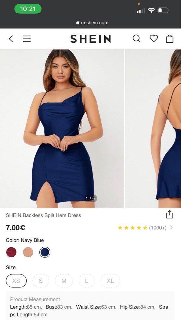 Shein Navy Blue Dress, Women's Fashion, Dresses & Sets, Dresses on
