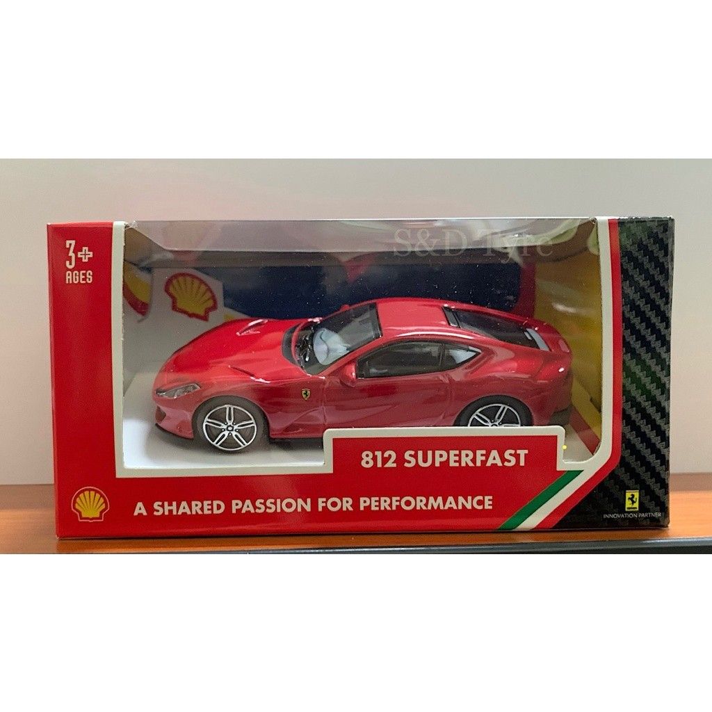 Shell Ferrari 812 Superfast Red Bburago DiecastToy Car Hobbies