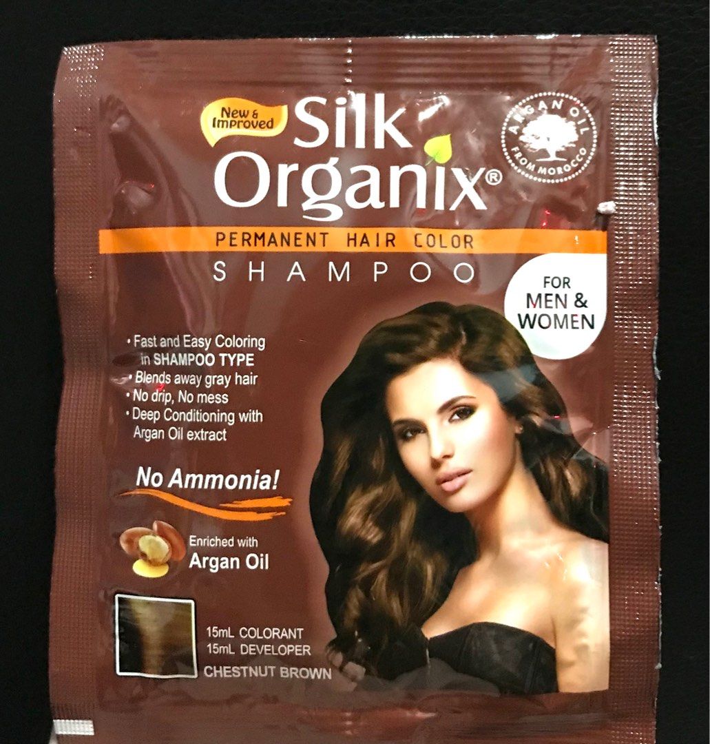 Silk Organix Chestnut Brown Permanent Hair Color Shampoo with Argan Oil
