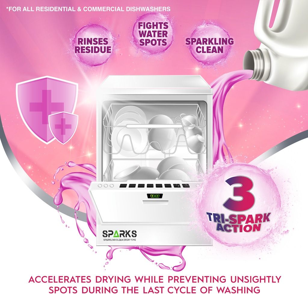 SPARKS Automatic Dishwashing Liquid (5 Litres) and Dishwasher Rinse Aid