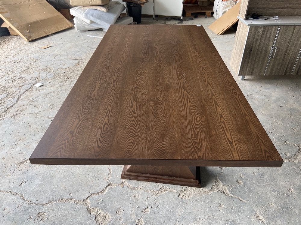 (S)Rubberwood 10-seater Dining Table Dark Hazel Colour / Meja Makan 10 ...