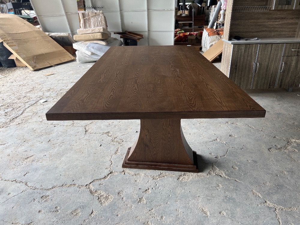 (S)Rubberwood 10-seater Dining Table Dark Hazel Colour / Meja Makan 10 ...