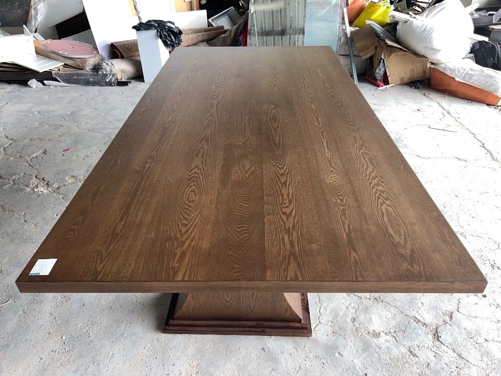 (S)Rubberwood 10-seater Dining Table Dark Hazel Colour / Meja Makan 10 ...