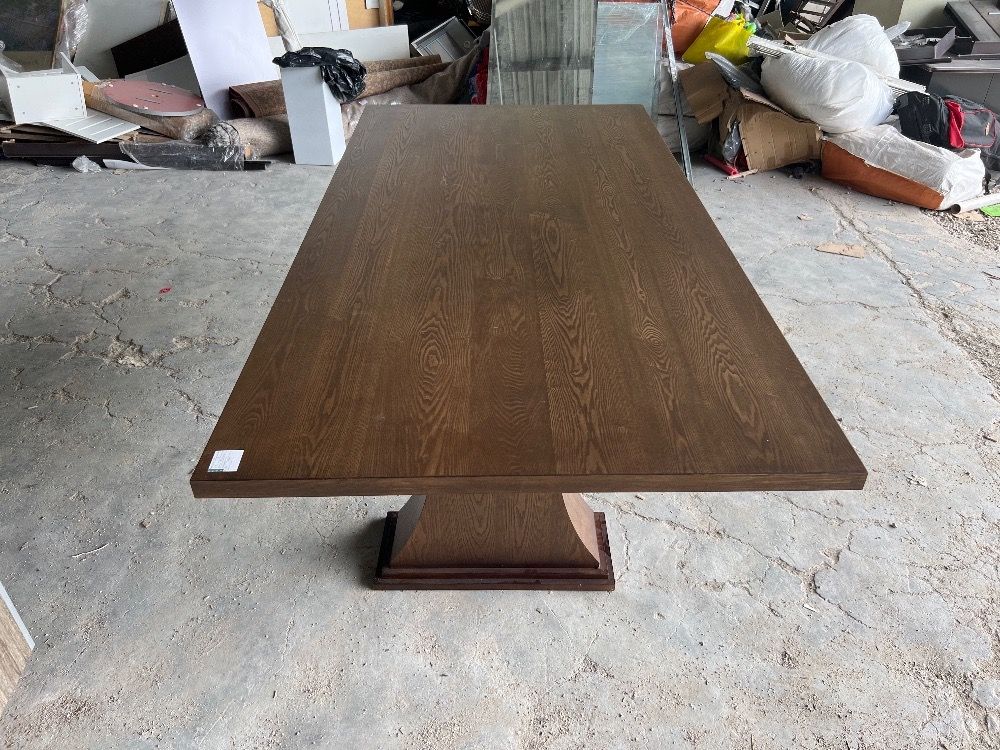 (S)Rubberwood 10-seater Dining Table Dark Hazel Colour / Meja Makan 10 ...