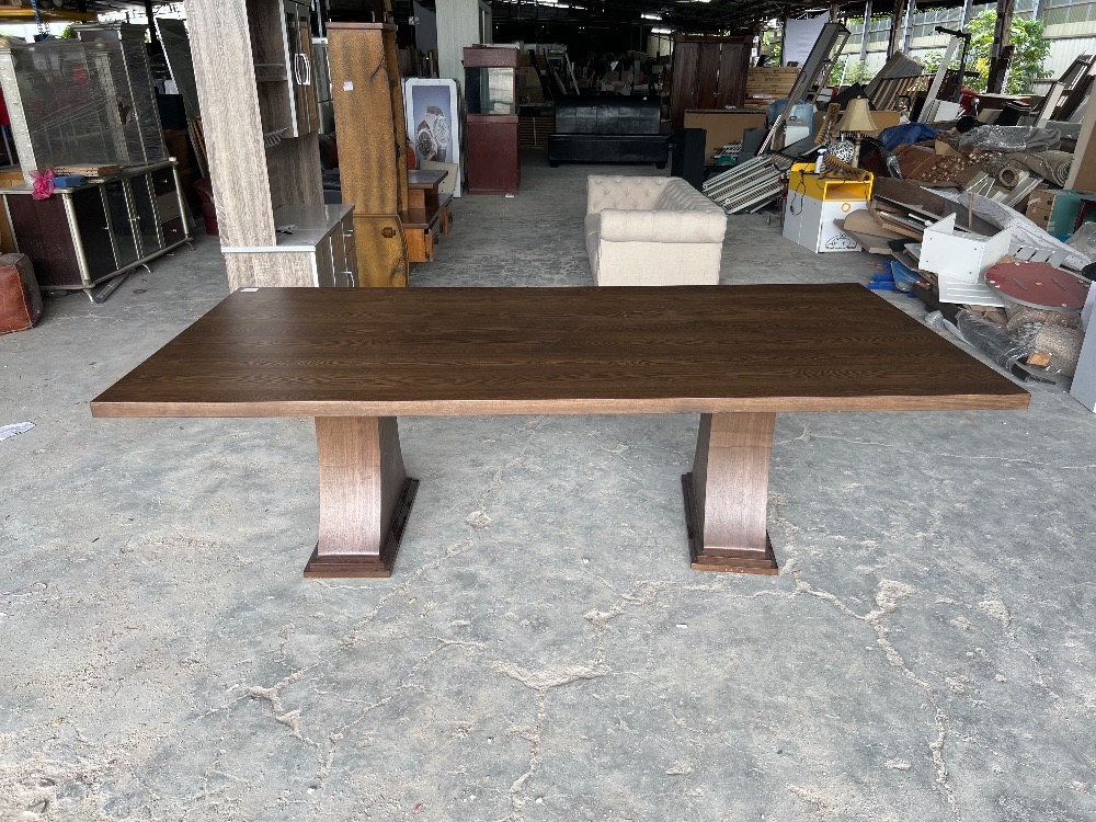 (S)Rubberwood 10seater Dining Table Dark Hazel Colour / Meja Makan 10