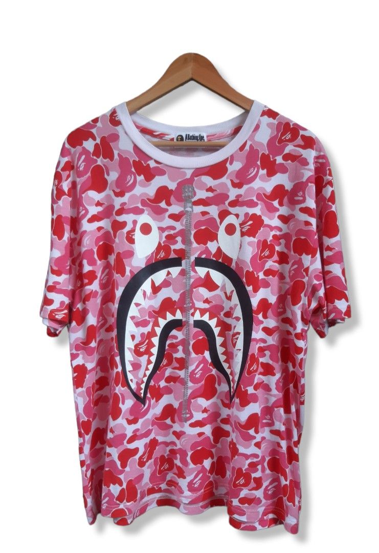 SS21 PINK BATHING APE Bape Big ABC Camo Shark Tee