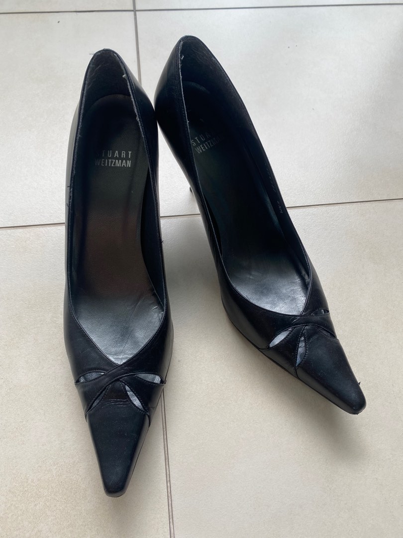 stuart weitzman black block heels