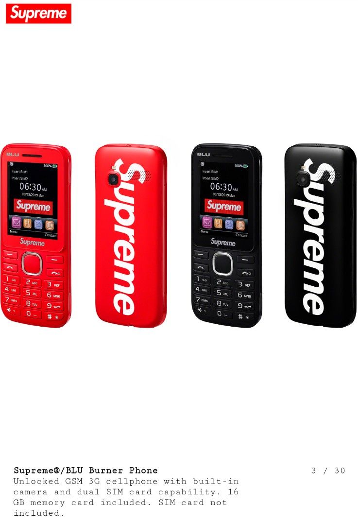 Supreme burner store phone cost