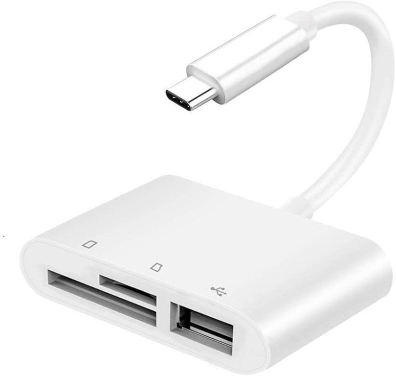 T339 3 in 1 TypeC USB C to TF SD Card Reader Camera USB OTG Adapter
