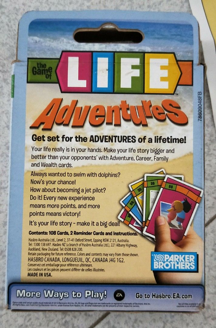 The Game of Life Adventures Card Game, Hobbies & Toys, Toys & Games on ...
