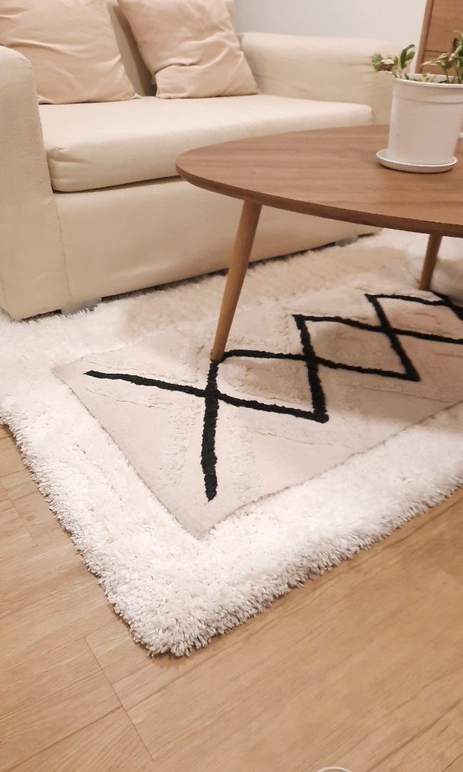 Sm Homes Rug SM HOME Thick White Rug Carpet (P12800), Furniture & Home Living, Home ...