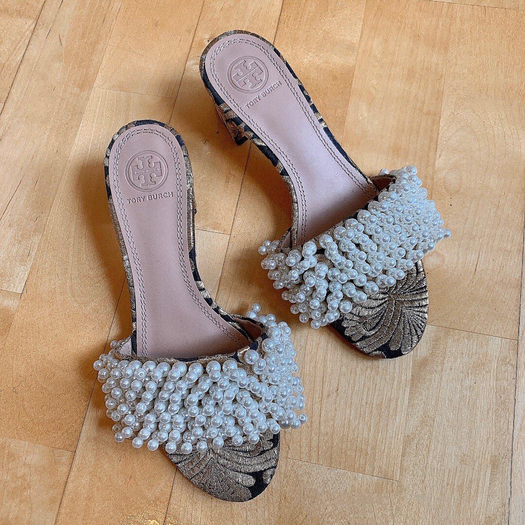 Tory burch pearl heels outlet
