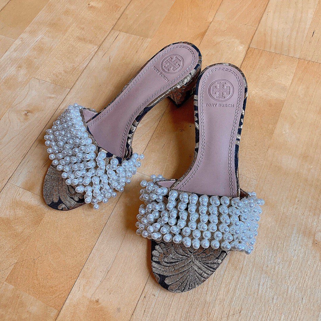 Tory burch pearl heels outlet