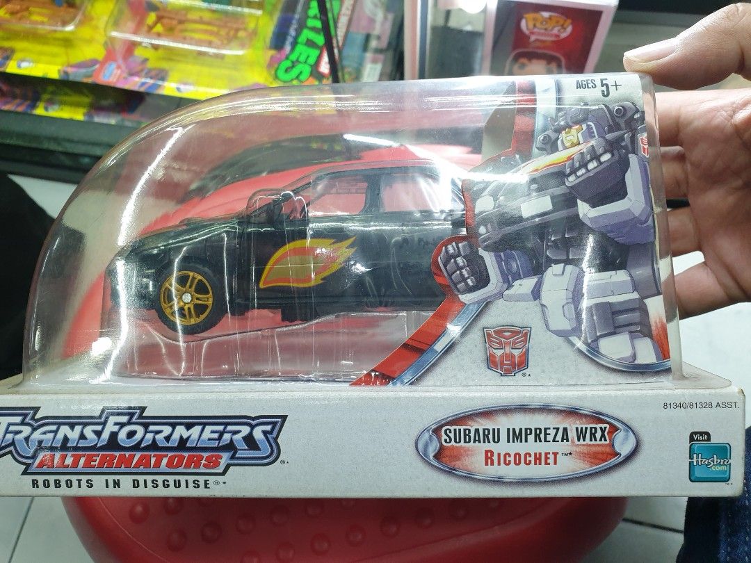Transformers Alternators Hasbro 1:24 Scale Ricochet (Category: Action & Battle Toys) located in Quezon City. Submitted by elementalforge (Listing ID 1198317753, Image 1). Description: For Sale: Transformers Alternators 1:24 Scale Ricochet in brand new/sealed condition. outside packaging has minor dust from storage. Payment via COD (pickup at greenhills or robinsons magnolia only), or via Metrobank, BPI, BDO or Gcash (registered). Delivery via LBC