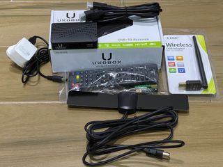 UKOBOX DVB-T2 Receiver DVB-T2 Tunner dvb t2 box Digital TV Tuner  Active Antenna IMDA approved
