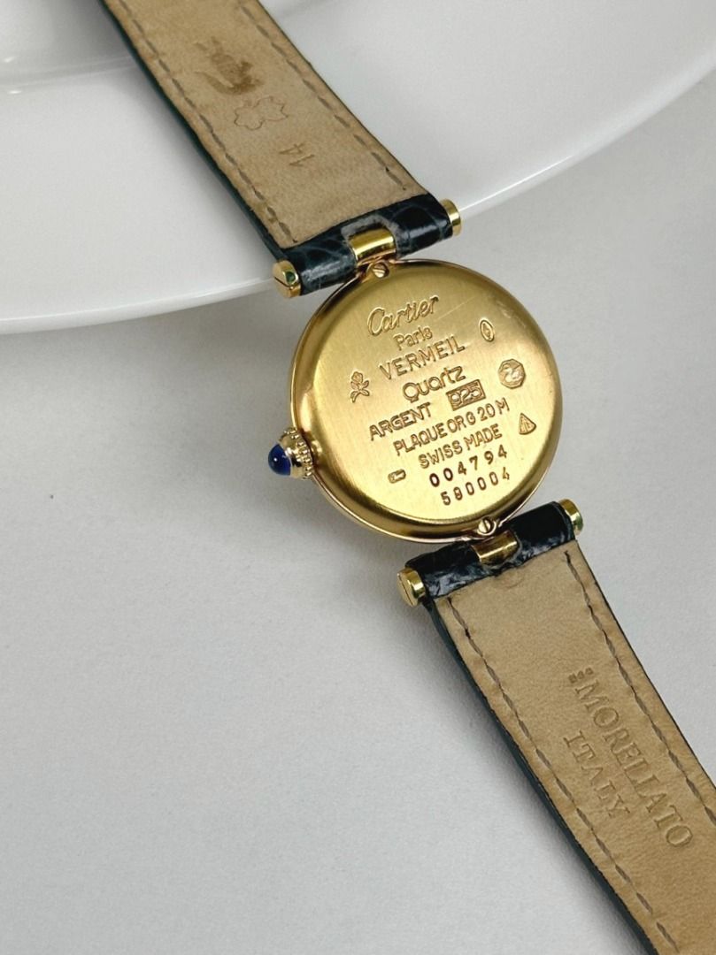 Cartier vermeil quartz argent best sale 925 plaque org 20m
