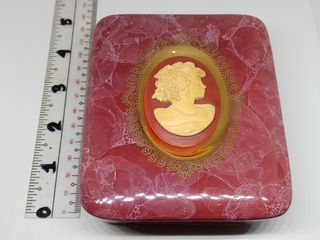 Vintage Porcelain Embossed Design Jewelry Box