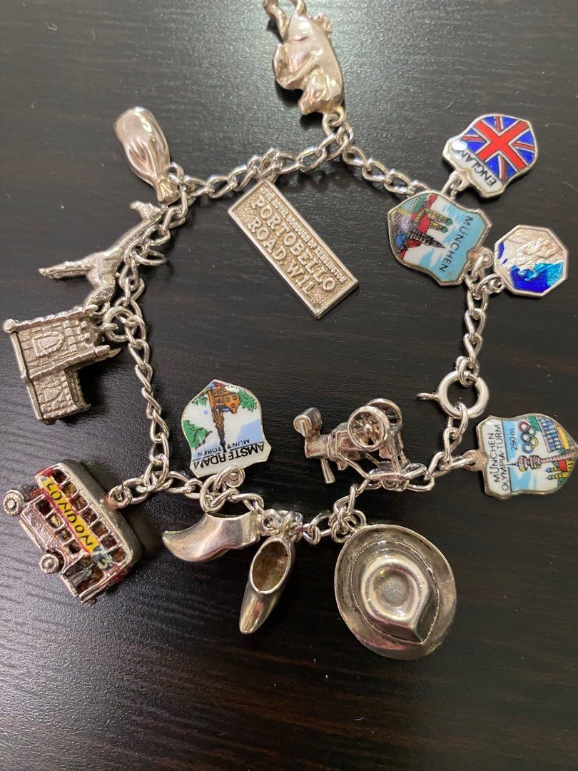 Pure silver charm bracelet on sale