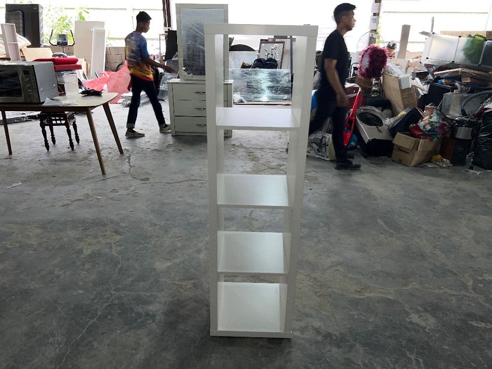 Wooden 4 Tier Rack White Colour / Rak Kayu 4 Tingkat Warna Putih ...