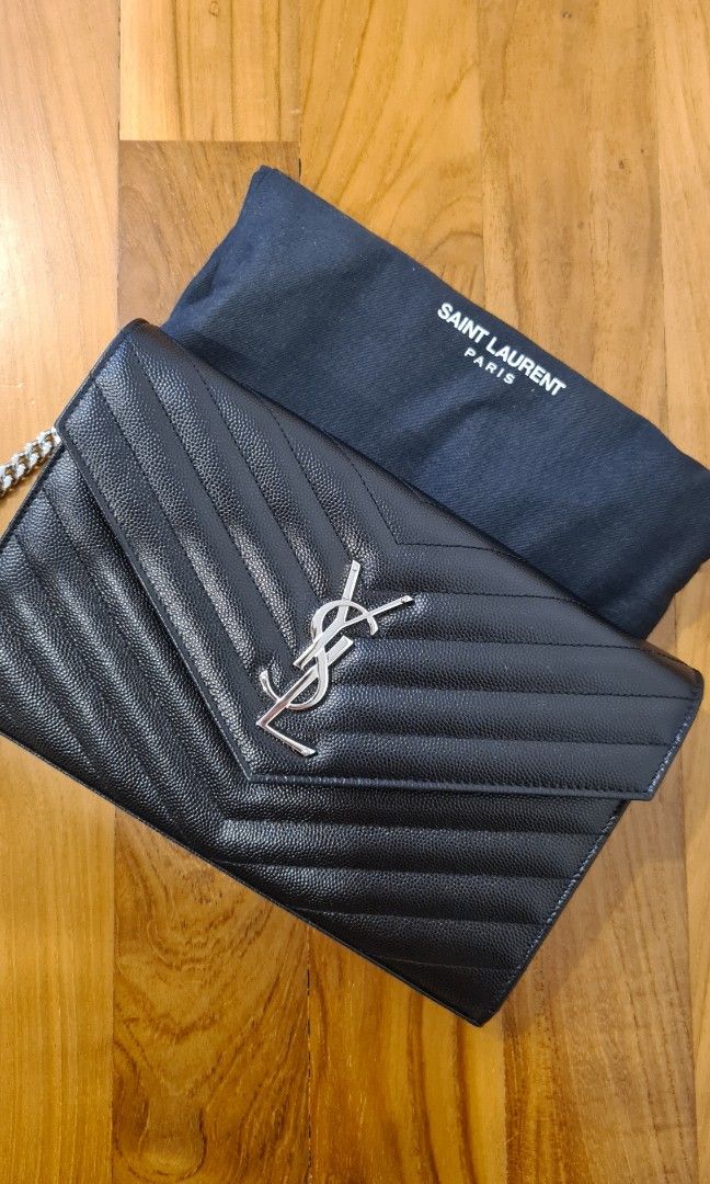 YSL Envelope Wallet on Chain, Luxury, Bags & Wallets on Carousell